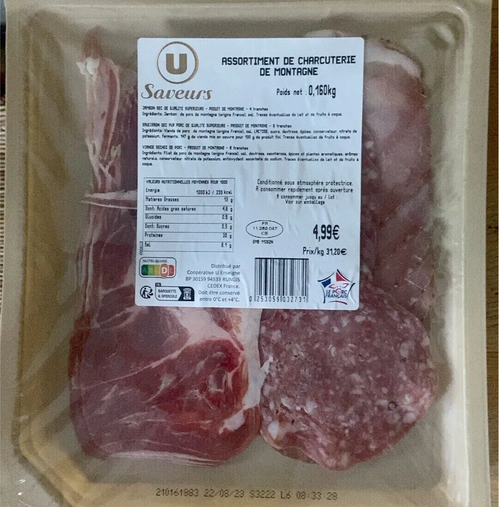 Assortiment de charcuterie de montagne