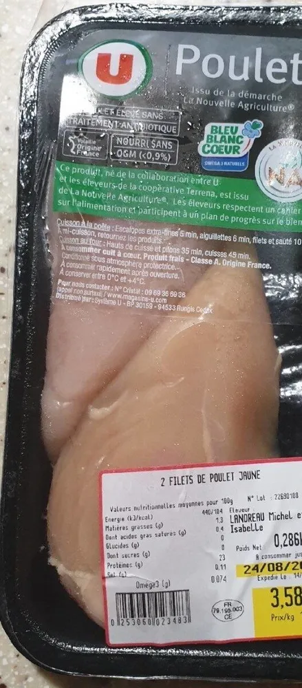 Filet de poulet jaune