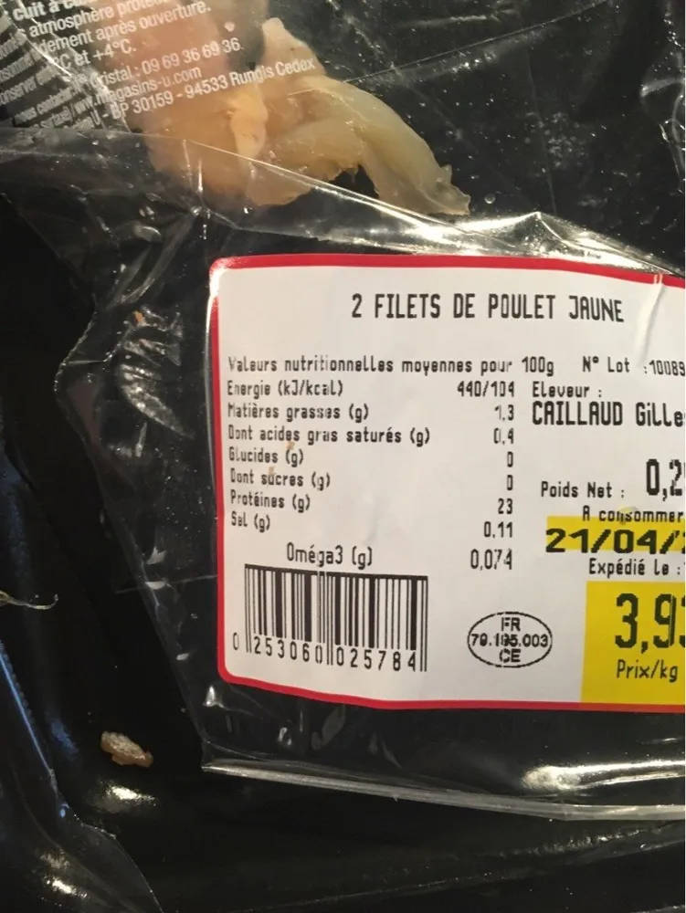 Bleu blanc coeur Filet de poulet