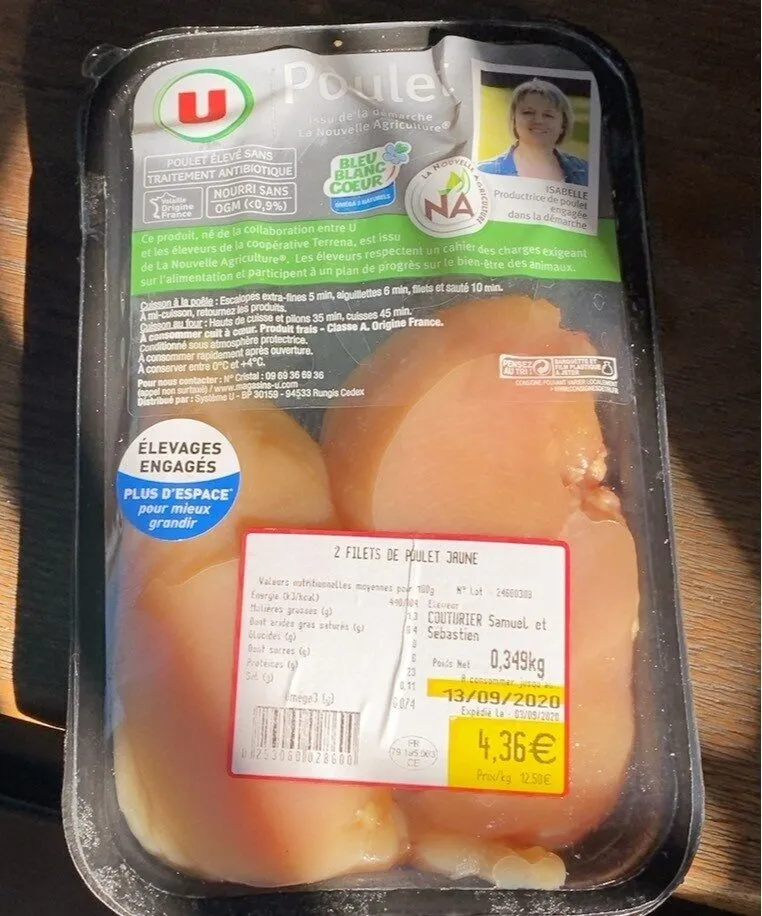 Filets de poulet jaune