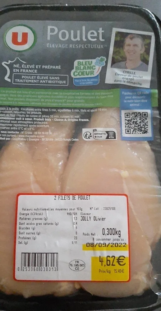 Filet de poulet élevage respectueux