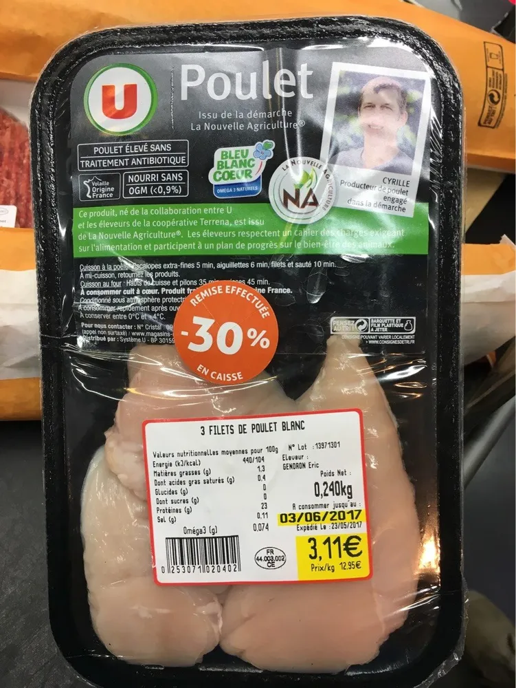 3 filets de blanc de poulet