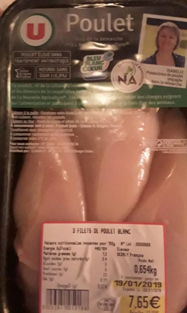 Filets de poulet blanc