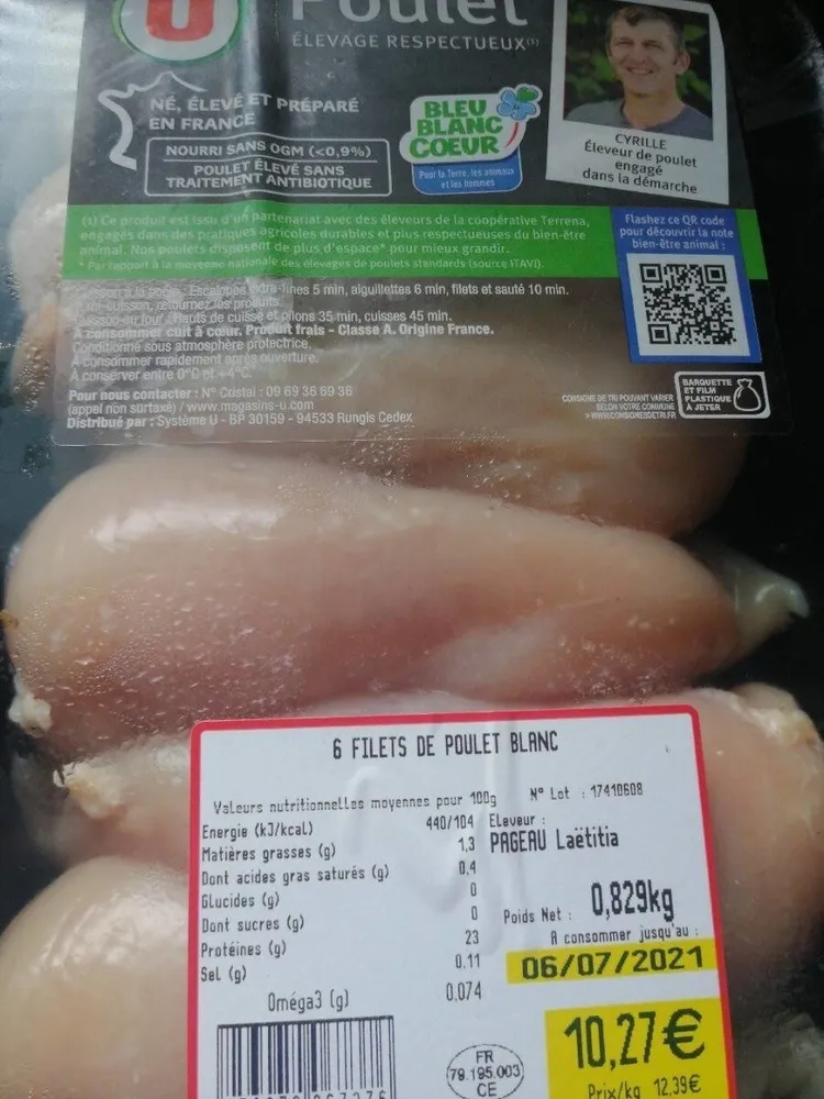 Filet de poulet blanc