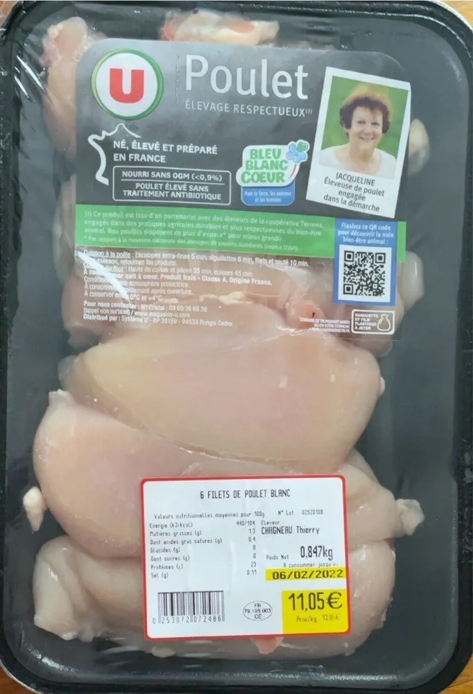 6 filets de poulets