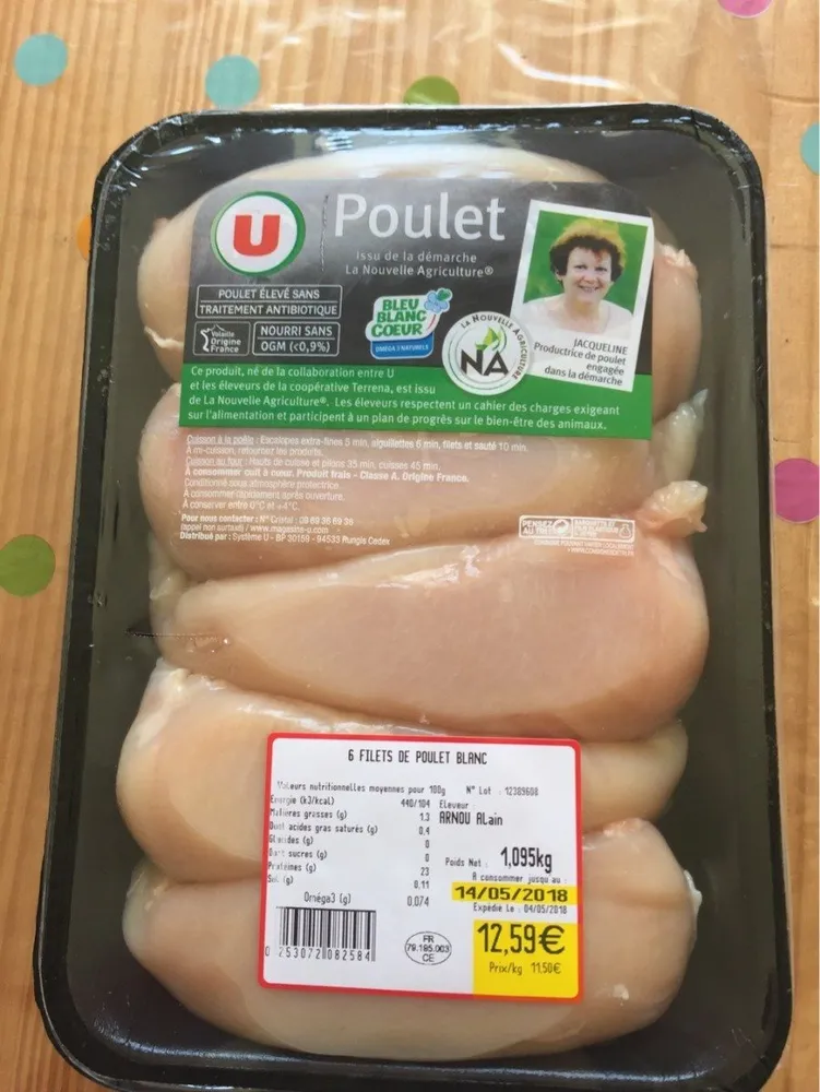 Filets de poulet blanc