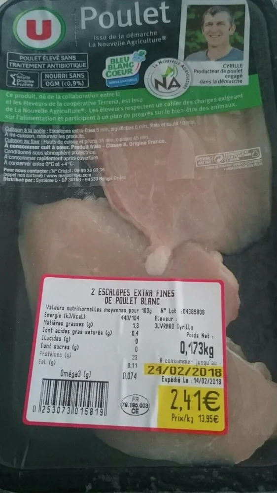 Escalope extra fine de poulet blanc