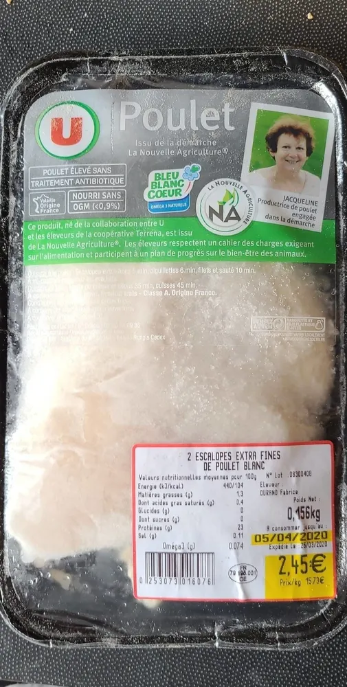 Poulet 2 escalopes