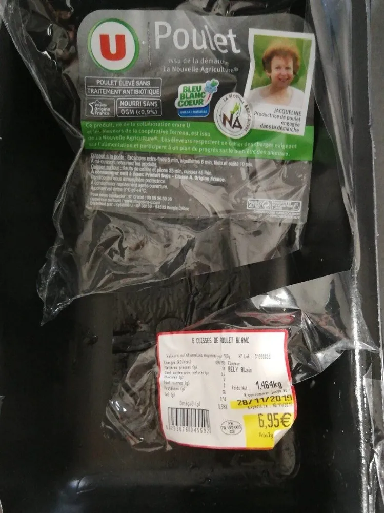 6 cuisses de poulet blanc