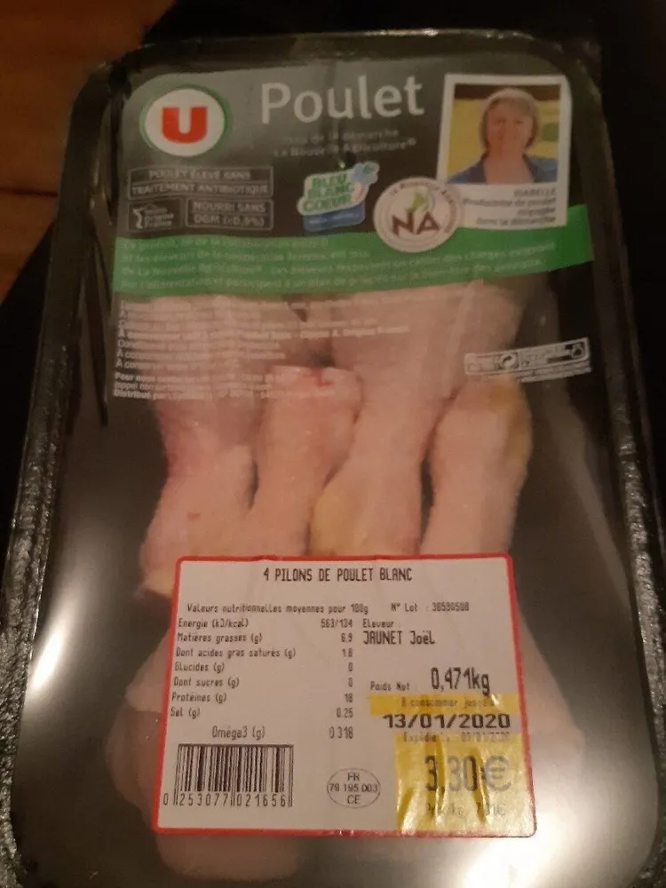 4 pilons de poulet