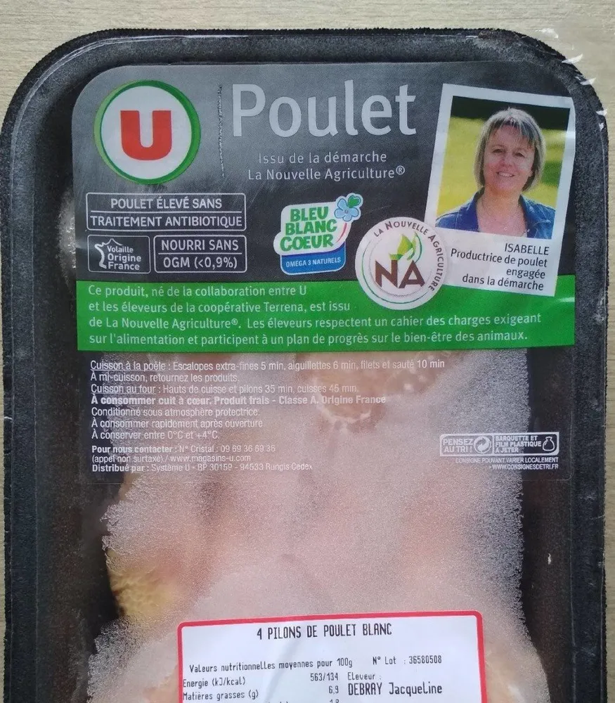 4 pilons de poulet blanc