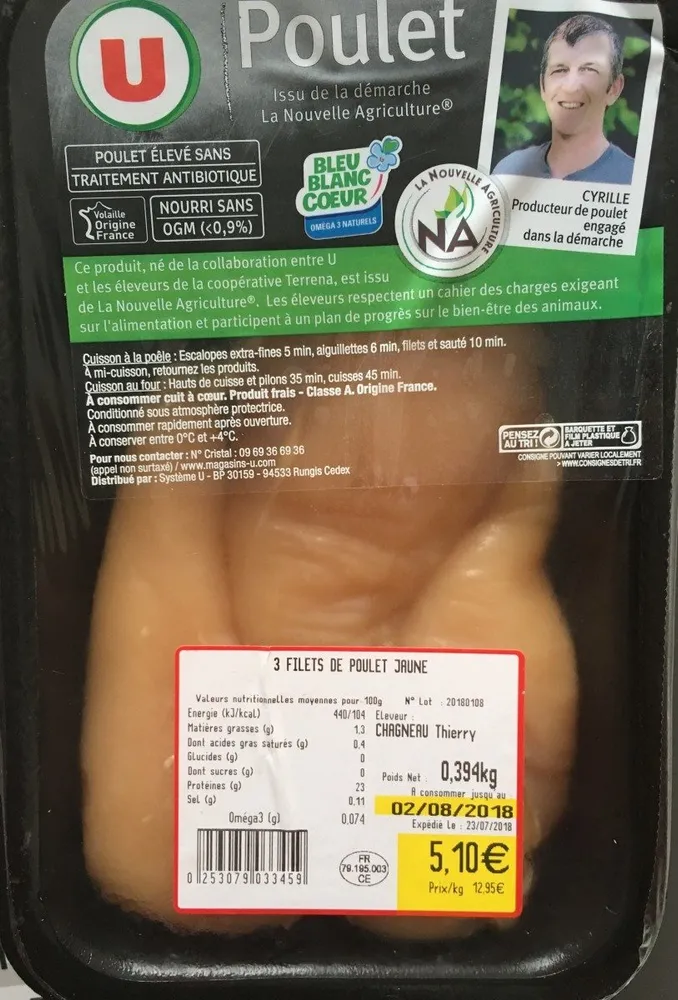 Filets de Poulet jaune