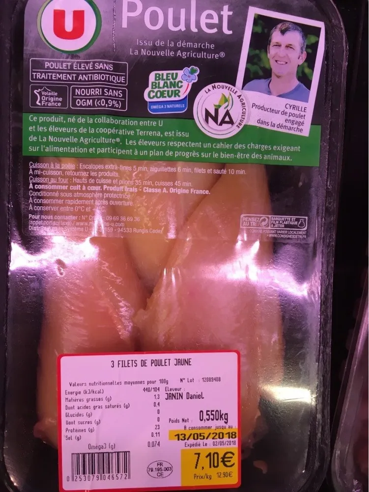 Filet de poulet jaune