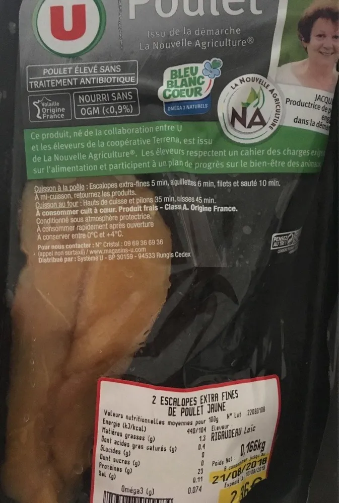 Escalopes de poulet jaune