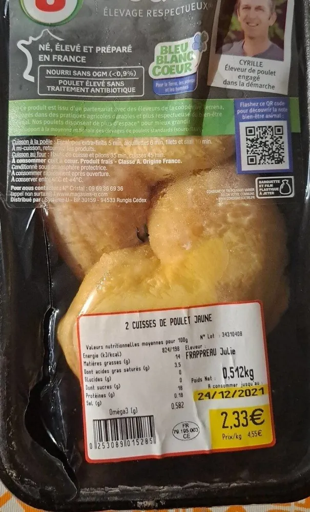 Cuisses de poulet jaune
