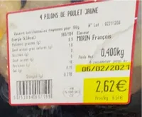 4 pilons de poulet jaune