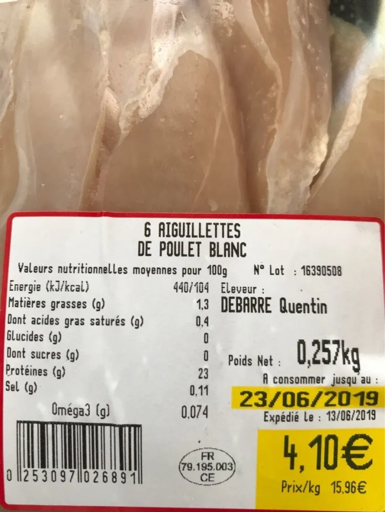 Aiguillettes de poulet blanc