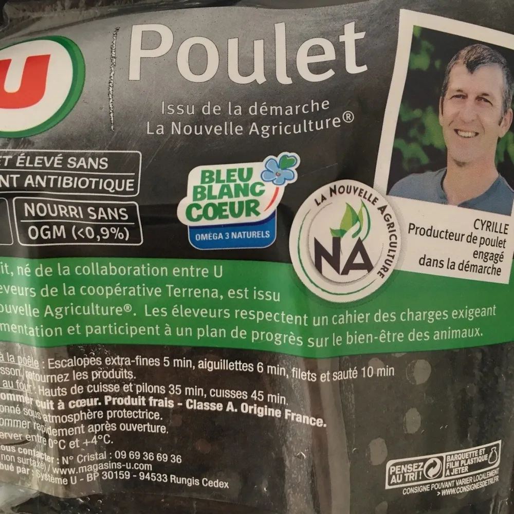 6 aiguillettes de poulet jaune