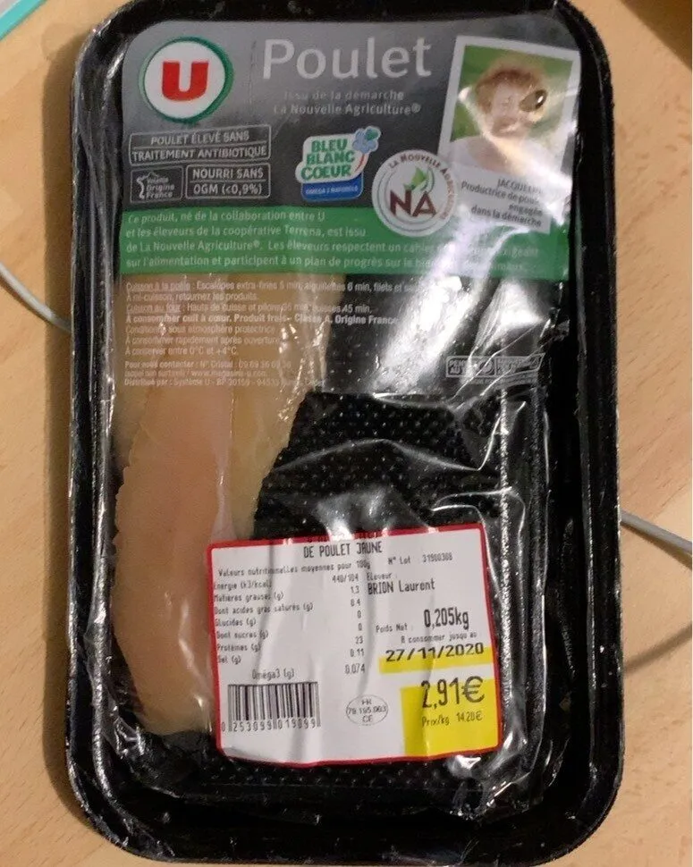 Aiguillettes de poulet jaune