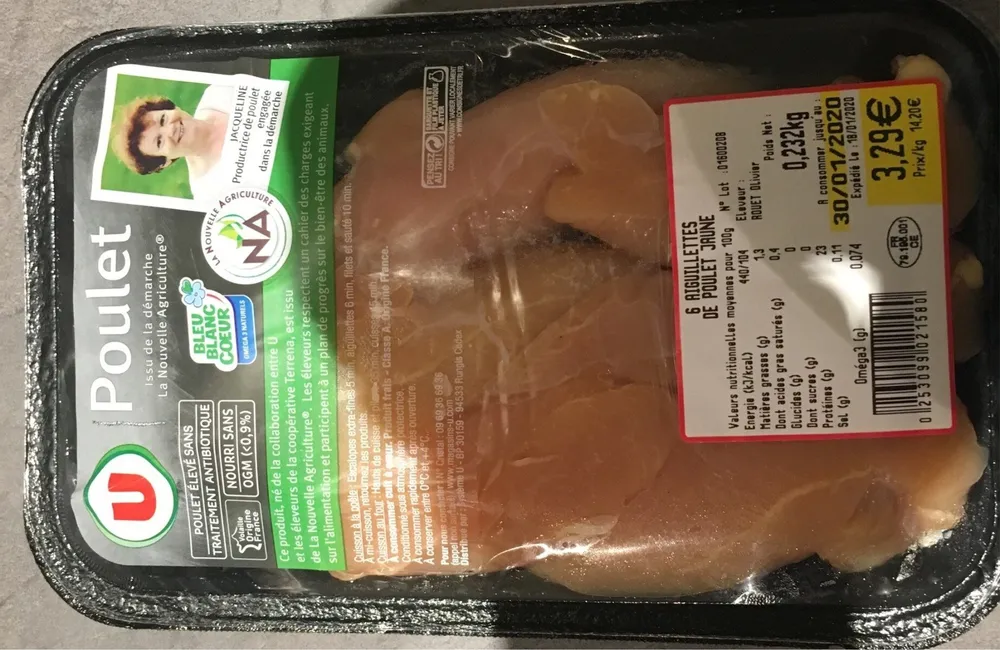 Aiguillettes de poulet jaune
