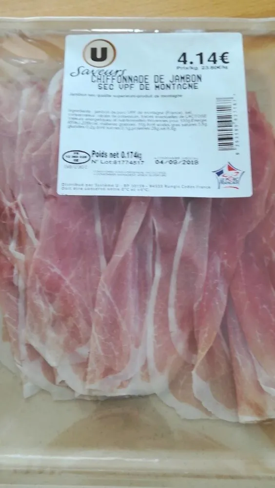 Chiffonnade de jambon sec