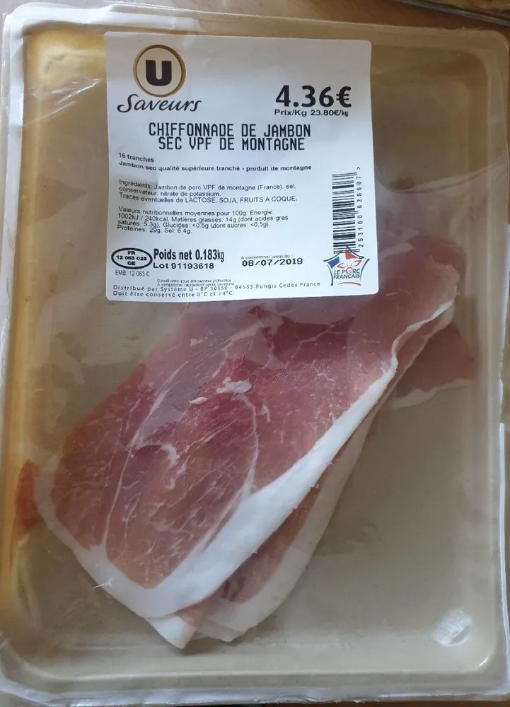 Chiffonade de jambon