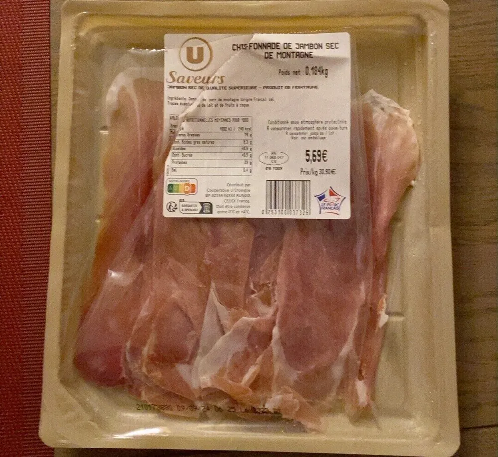 Chiffonnade de jambon sec de montagne