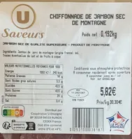 Chiffonade de jambon sec de montagne