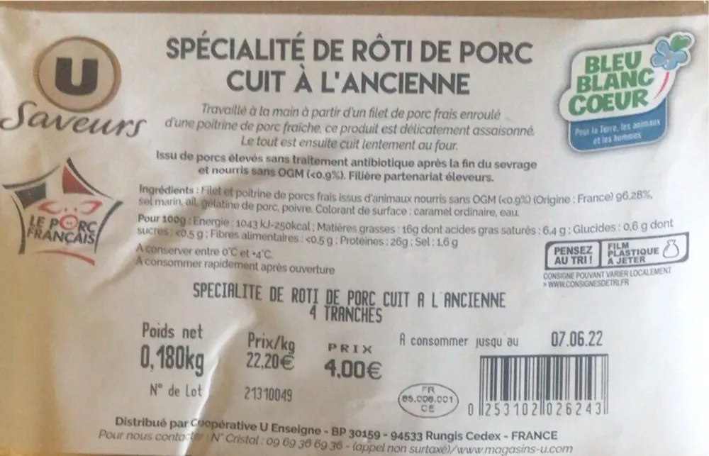 Roti de porc cuit à l’ancienne