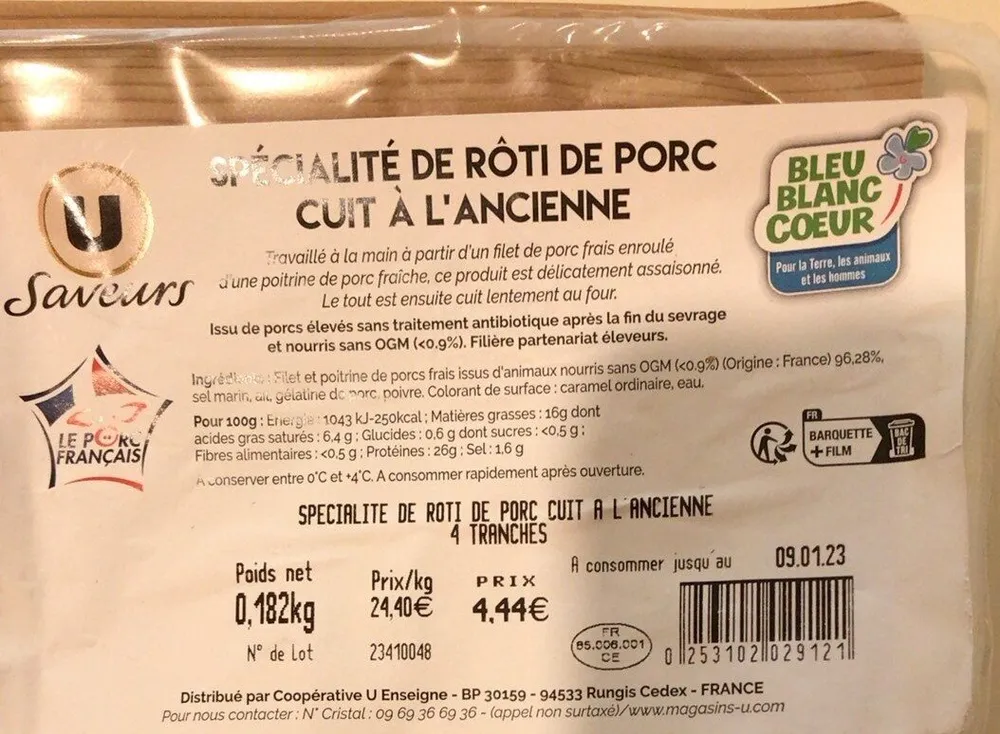 Spécialité de rôti de porc cuit à l’ancienne