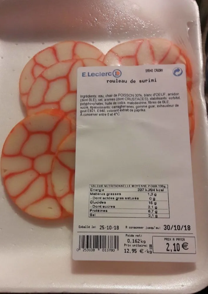Rouleau de surimi