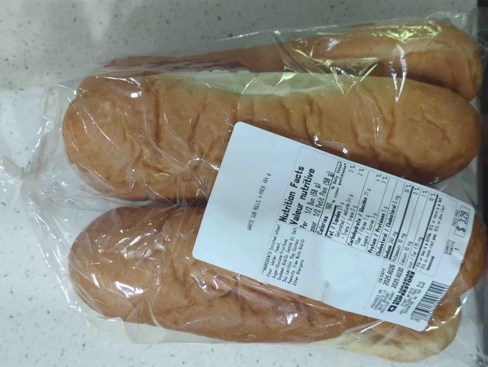 White sub rolls