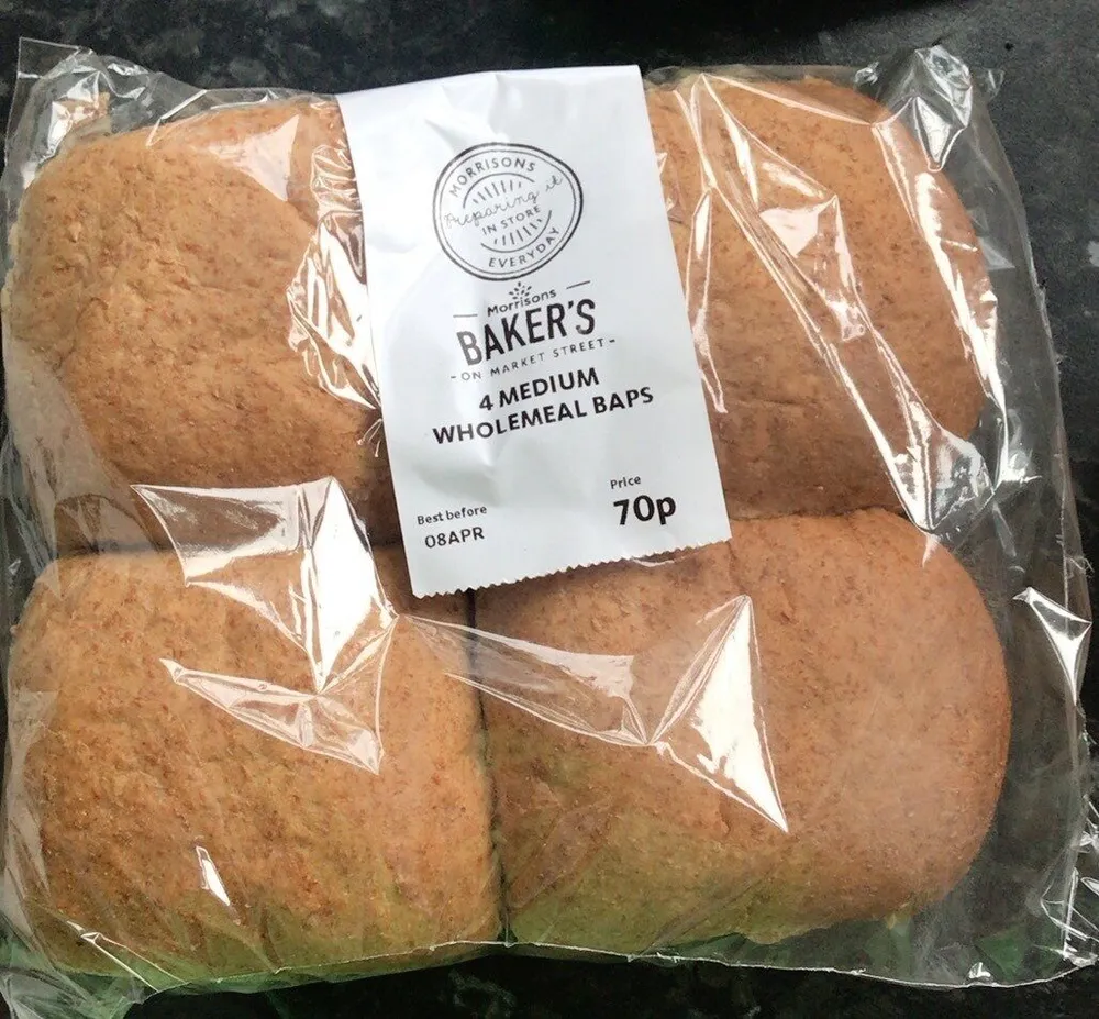 4 medium wholemeal baps