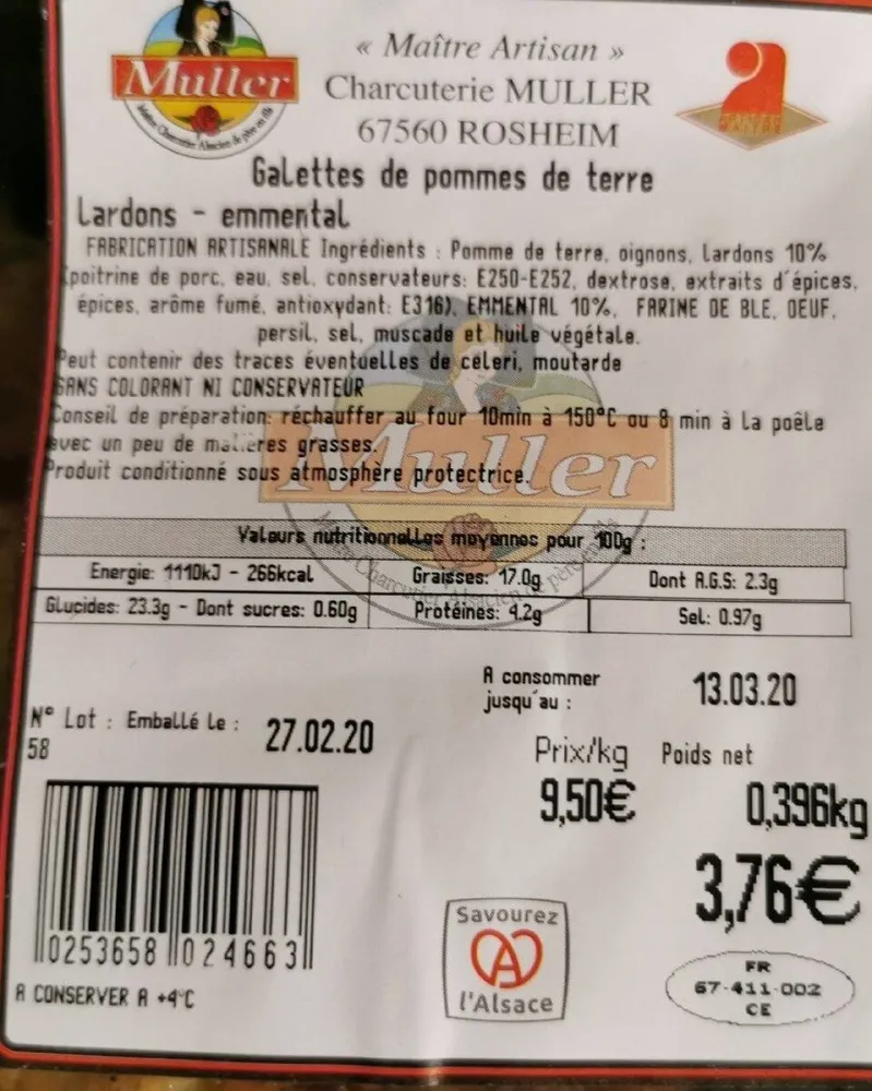 Galette de pommes de terre