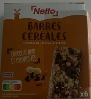 Barres céréales chocolat noir et cacahuètes