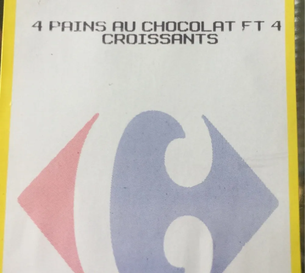 4 pains au chocolat et 4 croissants