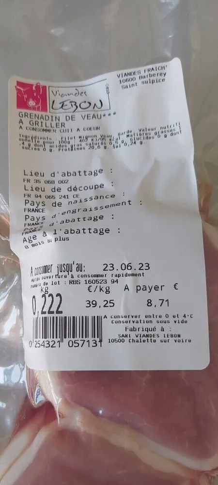 Grenadin de veau