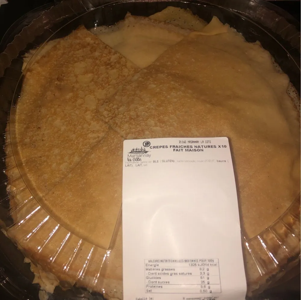 Crepes fraiches natures X10 fait maison