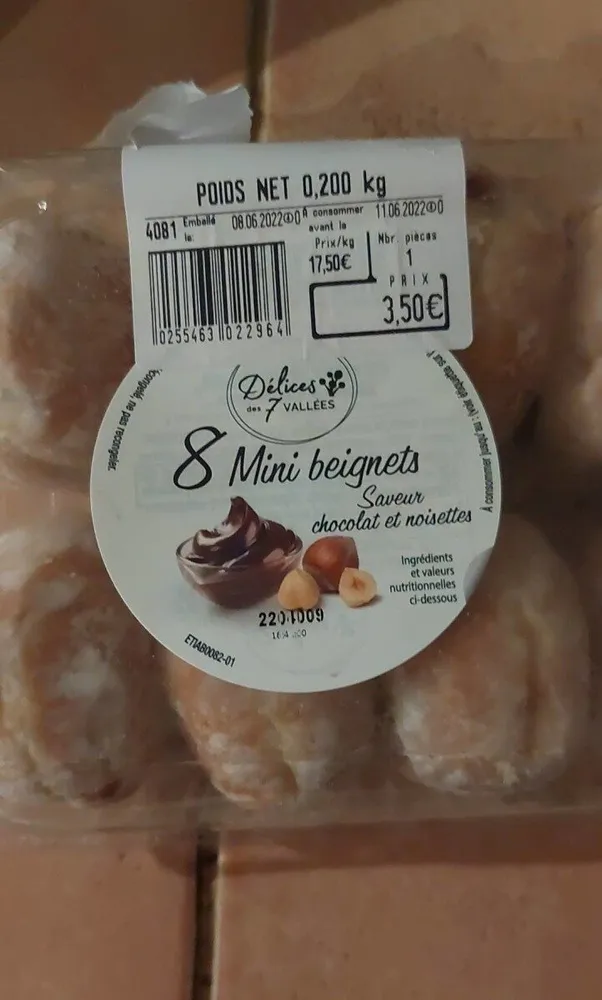 8 mini beignets chocolat et noisettes