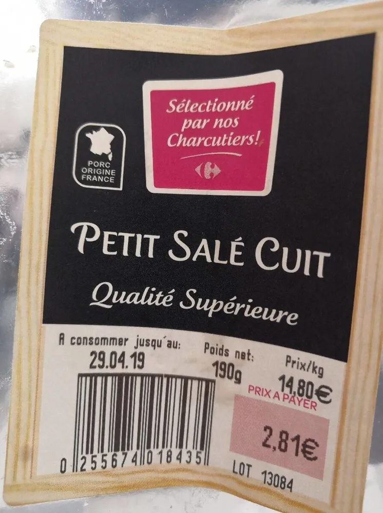 Petit salé cuit Qualité Supérieure