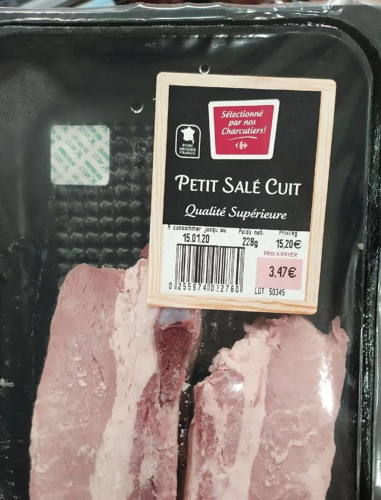 Petit salé cuit