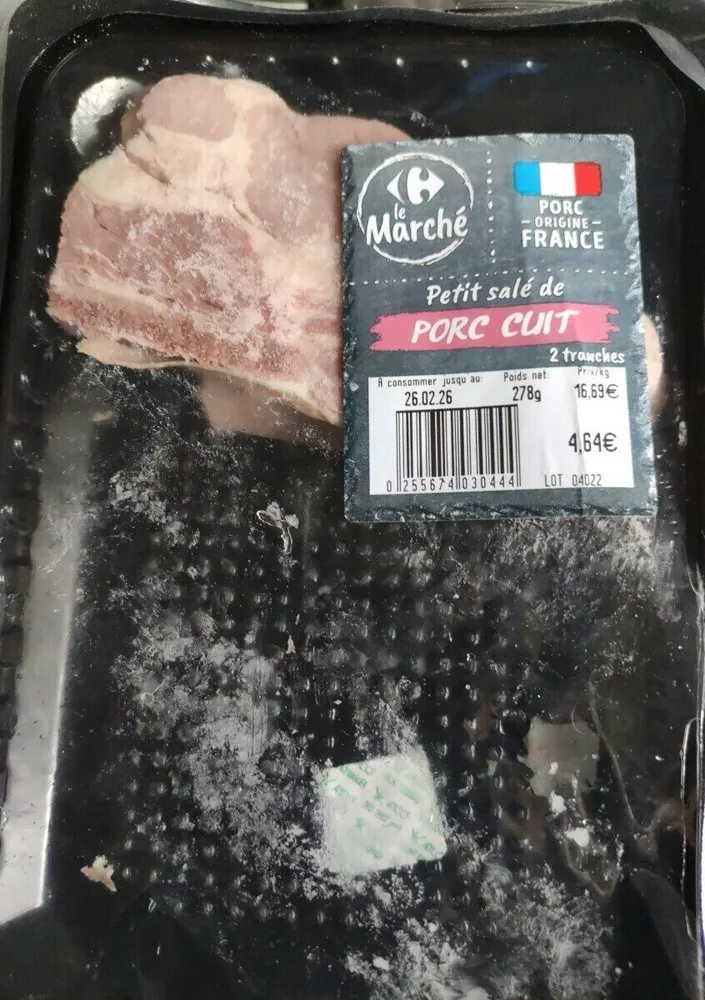 Petit salé de porc cuit