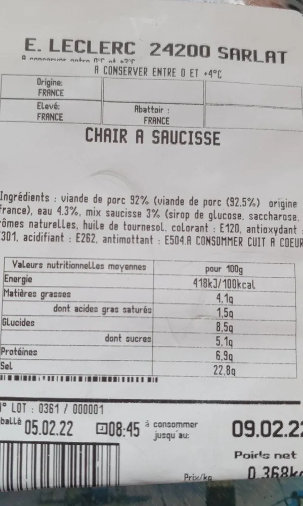 Chair à saucisse