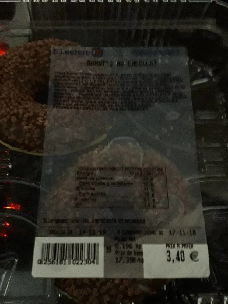 Donut chocolat E.Leclerc