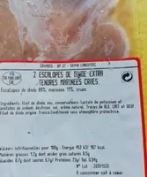 2 escalopes de dinde extra tendres marinées crues