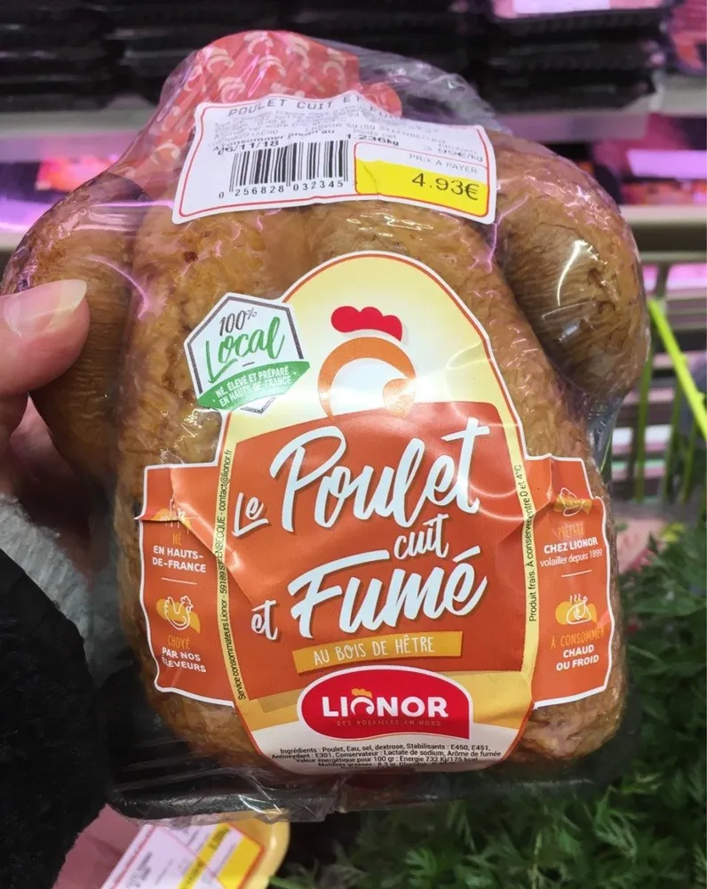 Poulet cuit er fume
