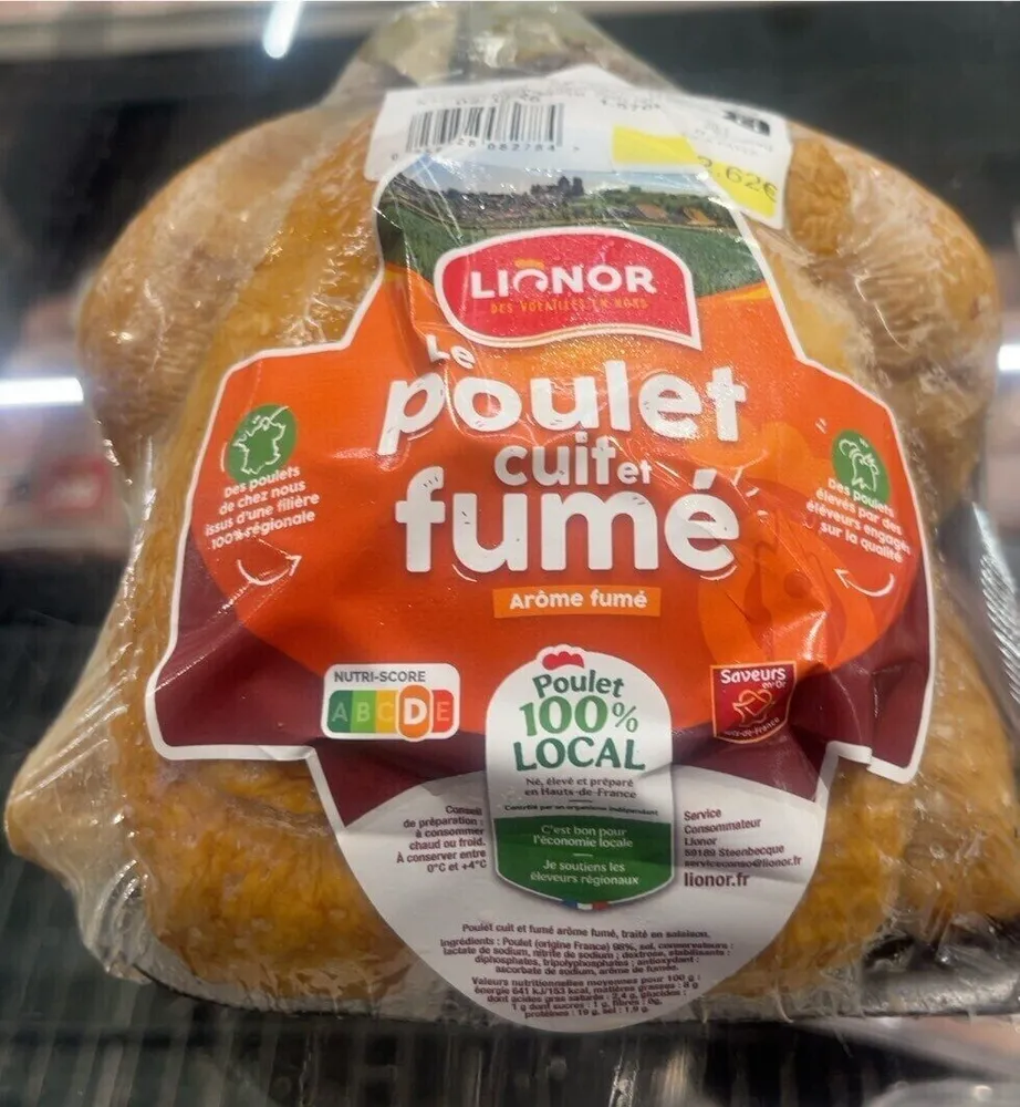 Poulet cuit fume