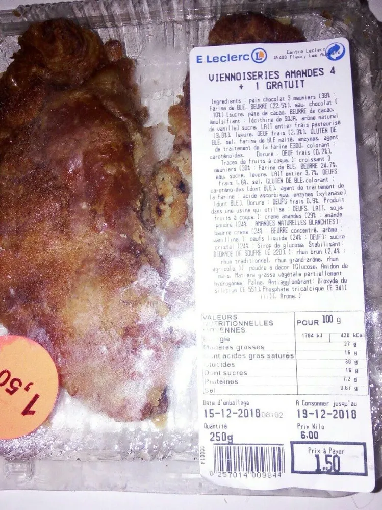 Viennoiseries Amandes 4 + 1 gratuit