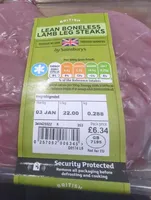 Lamb Boneless Leg Steaks (pan fried)