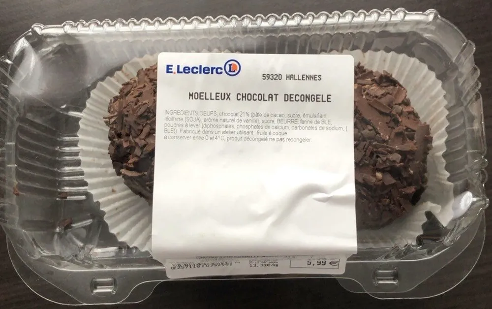 Moelleux chocolat decongele